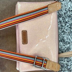 Consuela  Glitter Pink Wallet crossbody. 1 small spot on front